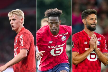 Hakon Haraldsson Félix Correia Olivier Giroud LOSC